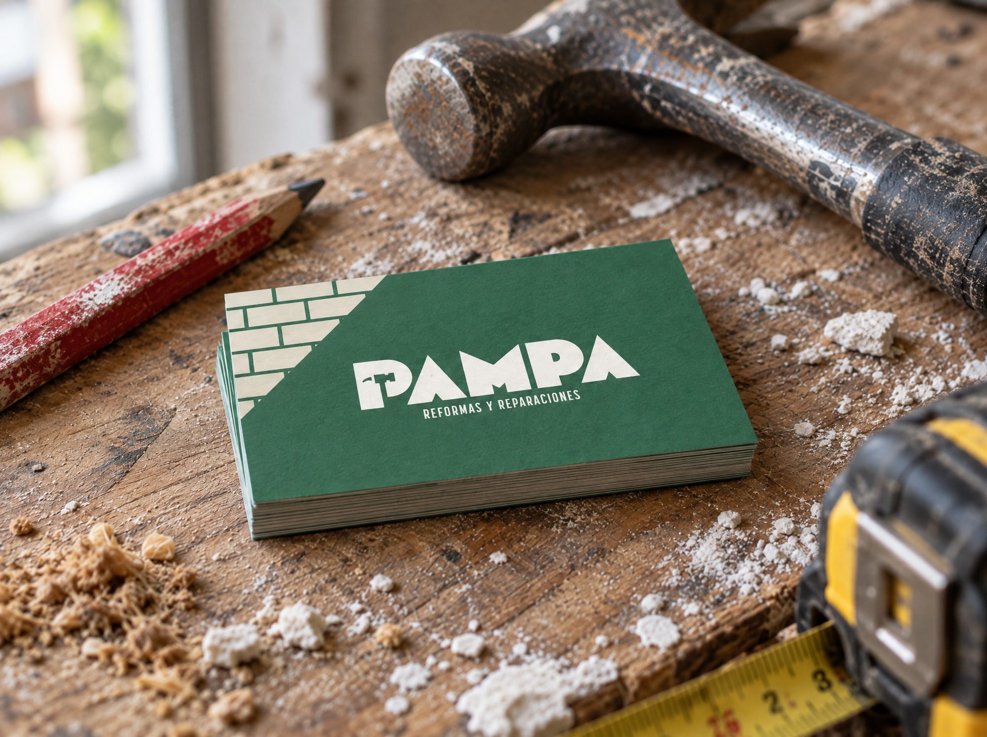 Aplicaciones de la identidad: tarjeta y ropa de trabajo (mockup)